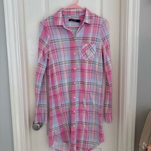 Lauren Ralph Lauren Women’s night gown XS pink Plaid classic midi longline